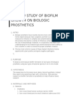 In Vitro Study of Biofilm: Growth On Biologic Prosthetics