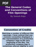 General Codes and Conventions of Film Openings