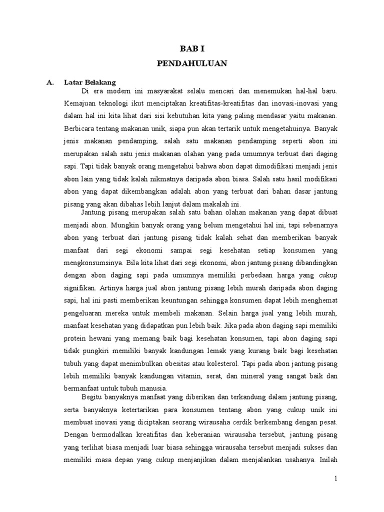 Laporan Karya Ilmiah Pembuatan Abon Jantung Pisang Sebagai Alternatif Bahan Pangan