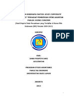 Skripsi Pengaruh Beberapa  Faktor Good Corporate  Governance  Terhadap  Pemberian  Opini  Akuntan  Publik Going Concern” (Studi Empiris Pada Perusahaan yang Terdaftar di Bursa Efek Indonesia (BEI) Periode 2009-2012)