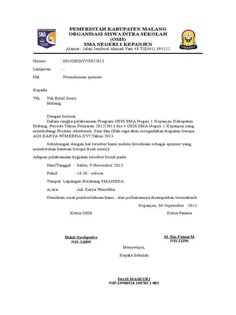Contoh Surat Minta Sponsor Untuk Event Pdf