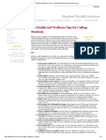 101 Health and Wellness Tips For College Students - Student Health Services PDF