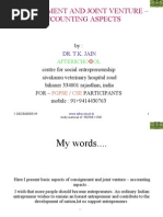 Download CONSIGNMENT AND JOINT VENTURE  ACCOUNTING ASPECTS  by KNOWLEDGE CREATORS  SN30778307 doc pdf