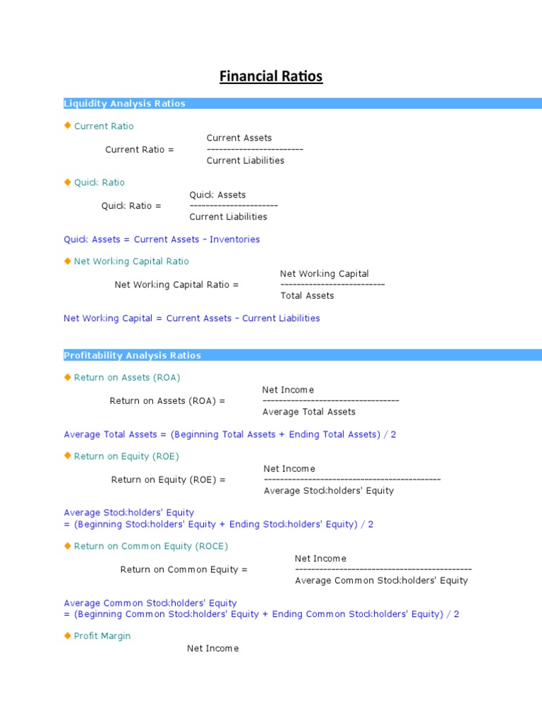 Financial Ratios and Analysis Guide | PDF | Dividend | Equity (Finance)