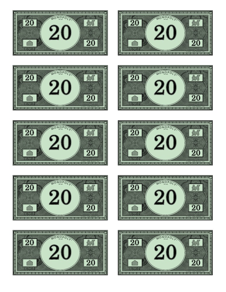 Monopoly Money Twenty Dollar