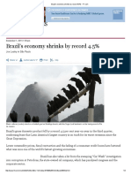 Brazil’s Economy Shrinks by Record 4.5% - FT