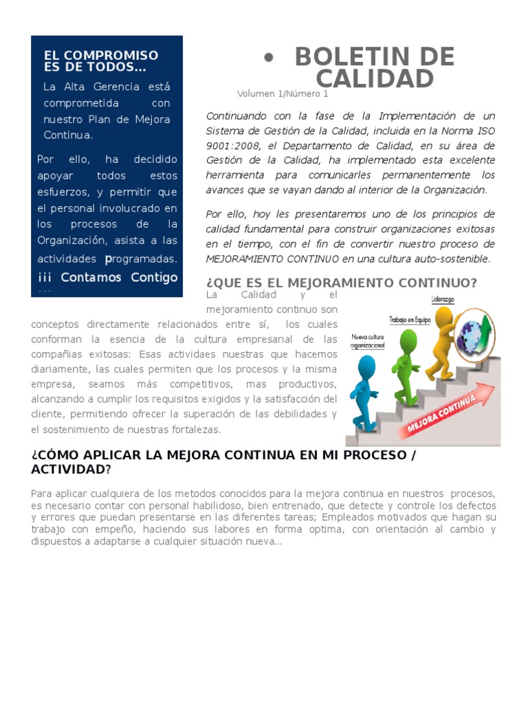 Boletín de Calidad | Gestión de la calidad | Calidad (comercial)