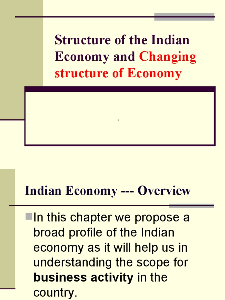 Structure of The Indian Economy and | PDF | Economy Of India | Balance ...