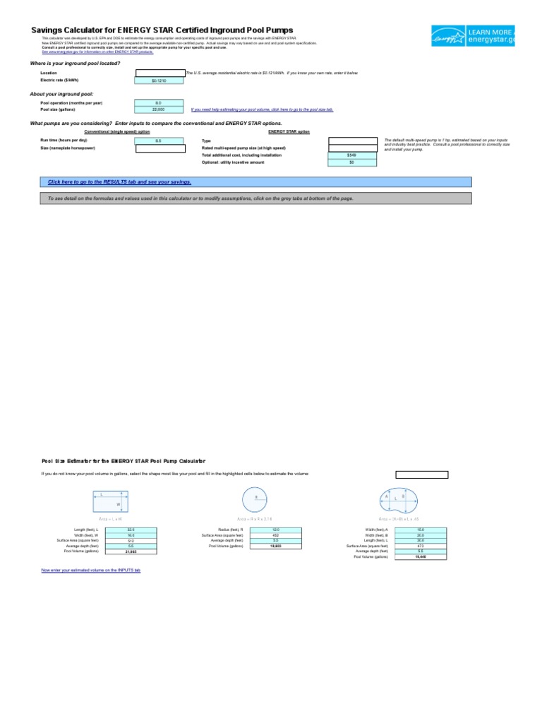 Pool Pump Calculator PDF Pump Carbon Dioxide