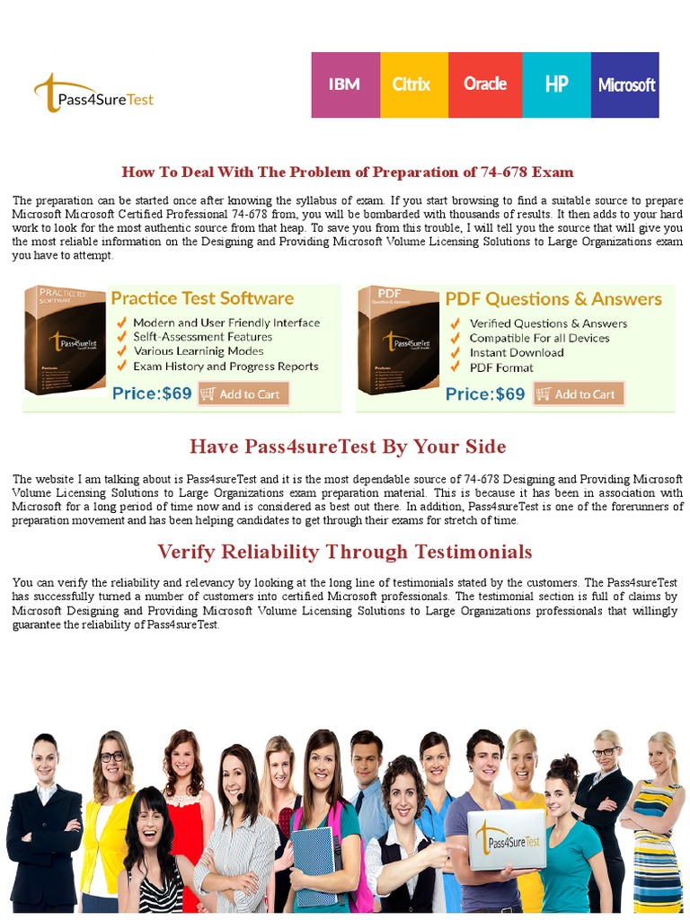 74-678 Exam Prep with Pass4sureTest | PDF | Test (Assessment) | Microsoft