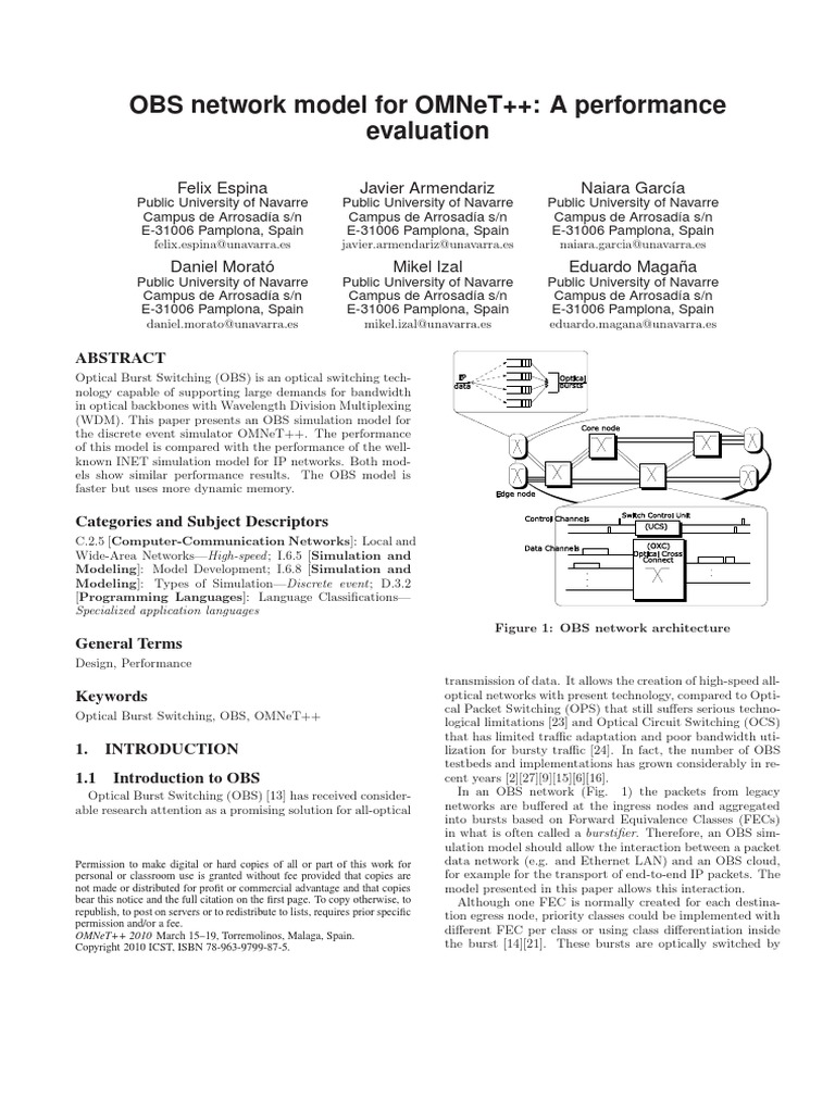 OBS Example Simulation (Using Omnet++) | PDF | Wavelength Division ...