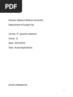 General Surgery KNMU Actue Appendicitis Lecture