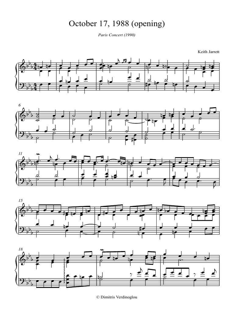 Keith Jarrett Paris Concert - Intro Transcription (Long) | PDF