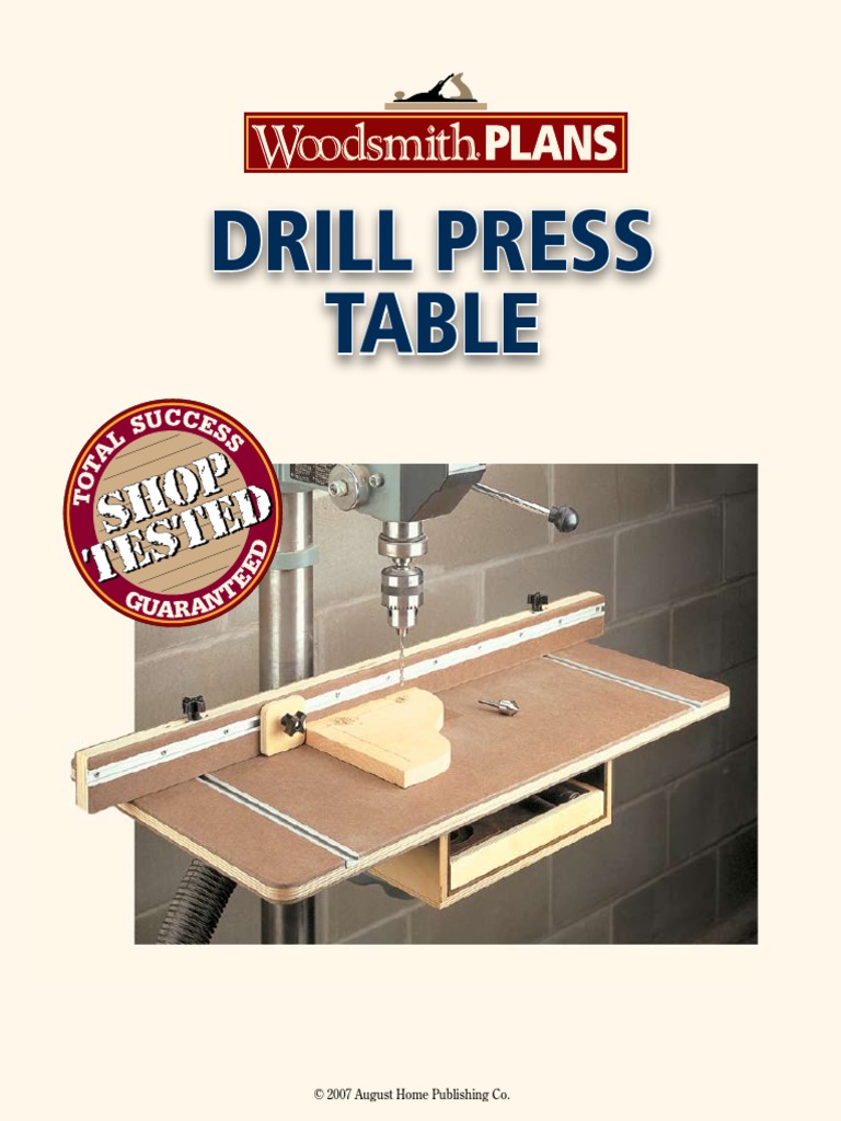 Drill Press Table Plan Drill Plywood