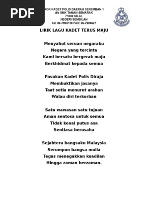 Lirik Kadet Terus Maju Pdf