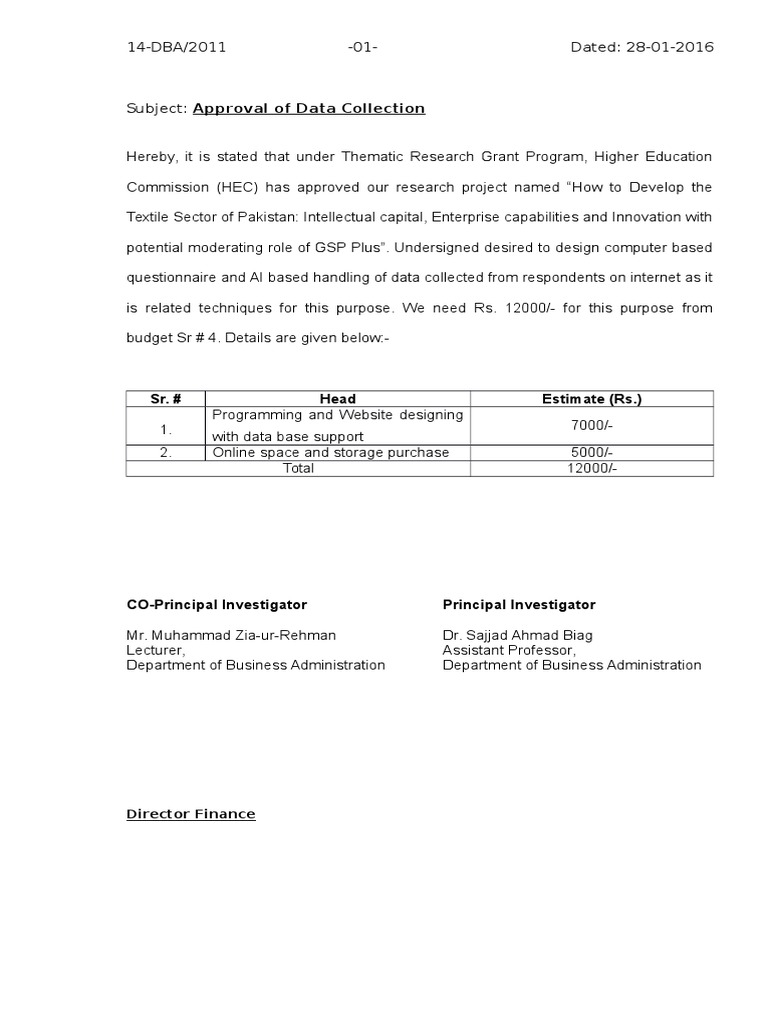 Approval for Textile Sector Research Funding | PDF