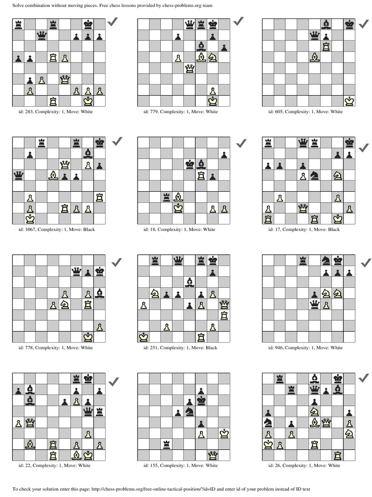 Beginner Chess Puzzles and Lessons | PDF | Chess | Game Rules