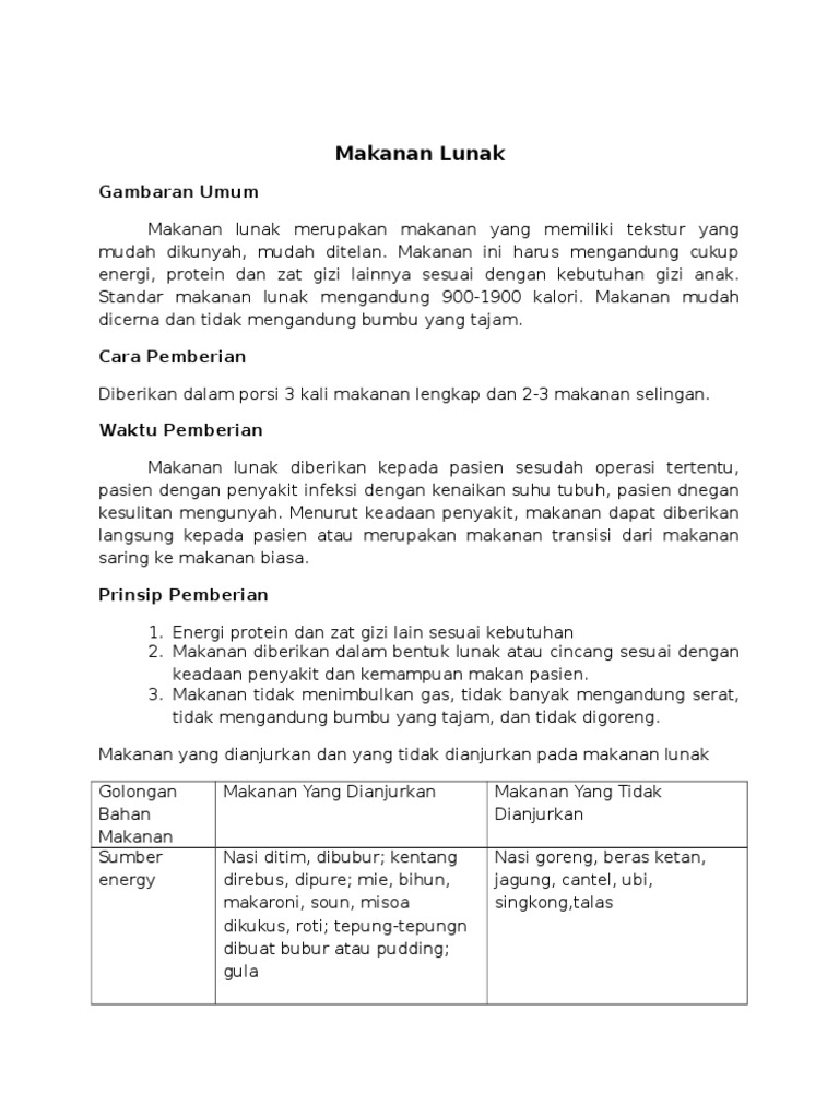 Tugas Makanan Lunak Pdf