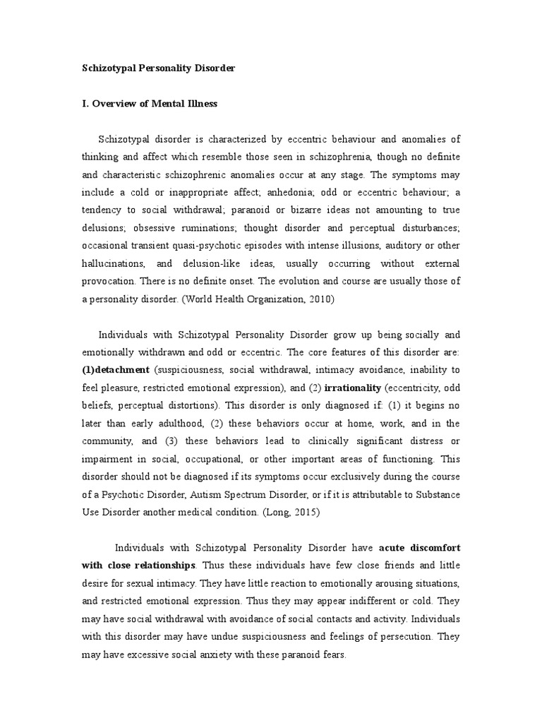 Understanding Schizotypal Personality Disorder | PDF | Personality ...