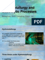 Electrolytic and Hydrometallurgical Processes