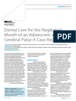 Dental Care for the Neglected Mouth of an Adolescent With Cerebral Palsy_A Case Report