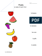 Worksheet K 1 2 Fruta