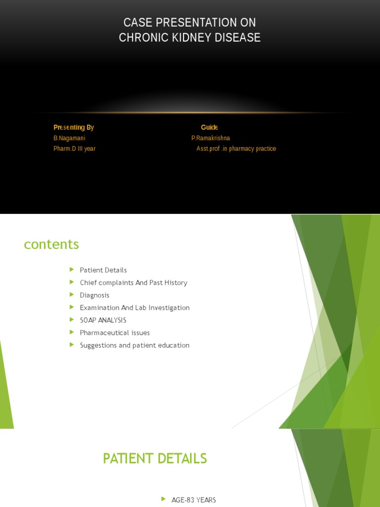 Case Presentation On Chronic Kidney Disease1 | PDF | Chronic Kidney ...