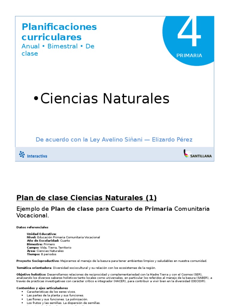8 PLAN DE CLASE - CIENCIAS NATURALES 4to Primaria | PDF | Clima ...