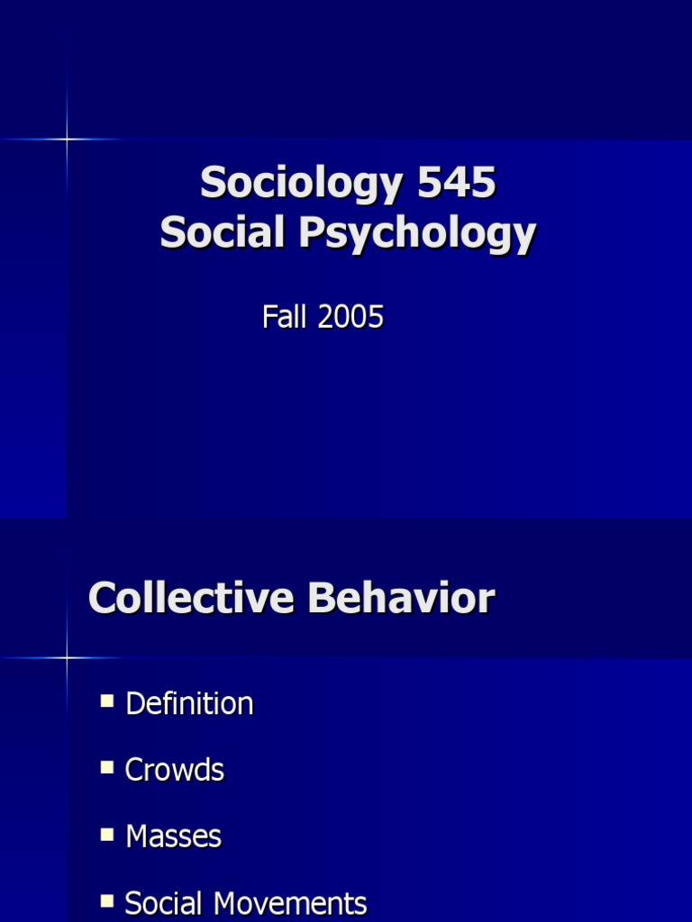 Sociology 545 Social Psychology | PDF | Behavior | Psychological Concepts