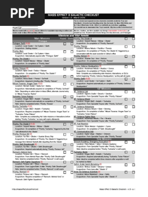 ME3 Checklist