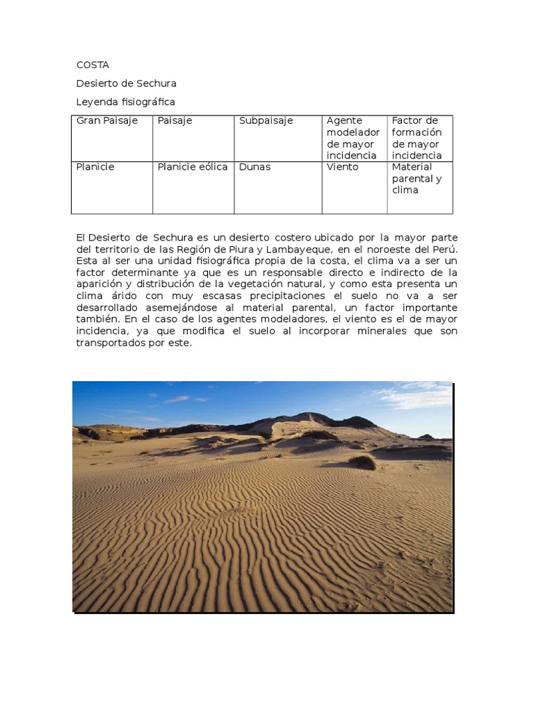 Desierto de Sechura | PDF | Desierto | Clima