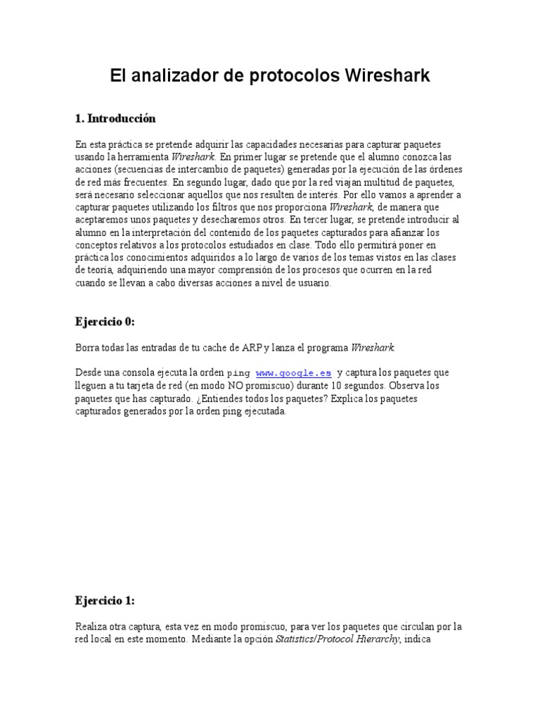 Captura y Análisis de Paquetes con Wireshark | PDF | Protocolos de ...