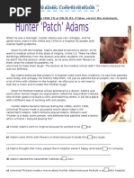 Reading Comprehension: Hunter Patch Adams