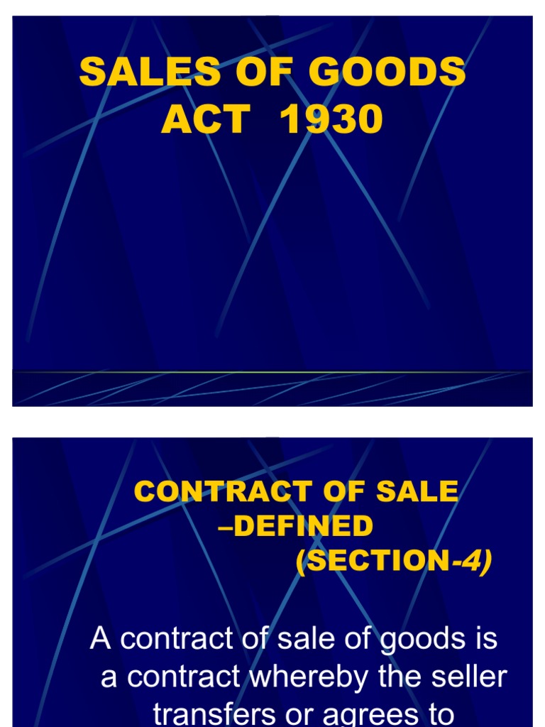 Sales of Goods Act1930 Implied Warranty Auction