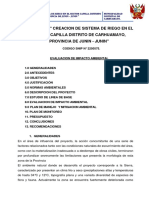 Estudio de Impacto Ambiental en Canal de Riego en El Sector Capilla, Distrito de Carhuamayo