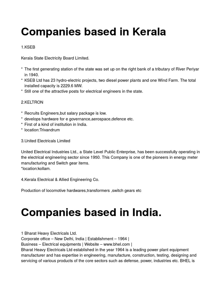 Electrical Company Names And Logos In India