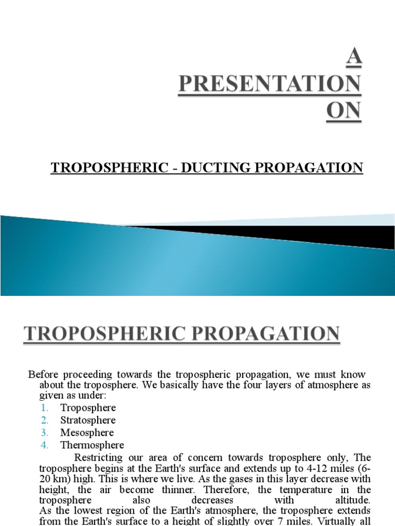 Tropospheric Ducting Propagation PDF Radio Propagation