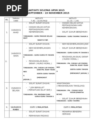 Aktiviti Selepas Upsr 2015 Pdf