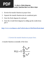 To Draw A Bode Diagram For A Transfer Function There Are Three Steps