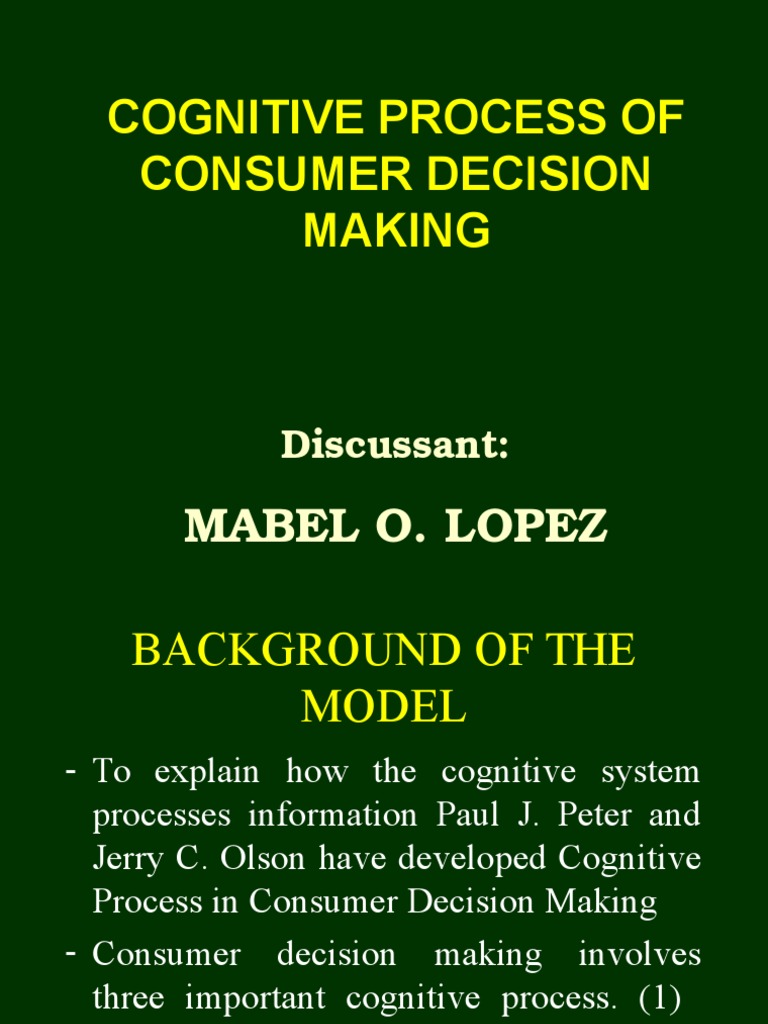 Cognitive Process Of Decision Making Pdf Attention Affect