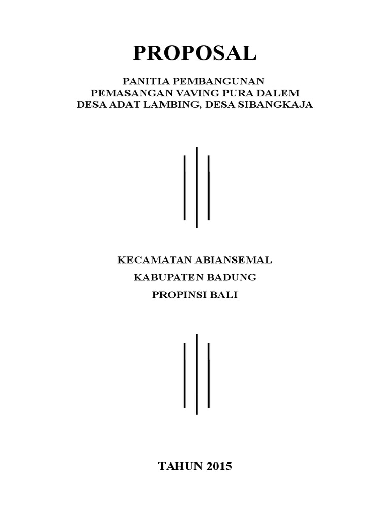 Contoh Proposal Permohonan Dana Pembangunan Pura