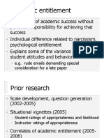 Academic Entitlement - Early Ideas For Behavioral Validation