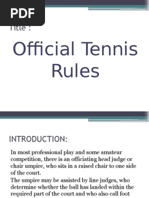 Tennis Presentation Referee Sports
