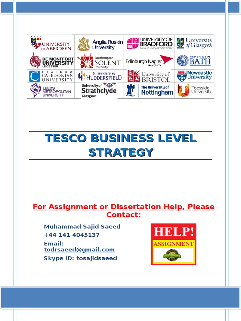 TESCO Business Level Strategy Tesco Strategic Management
