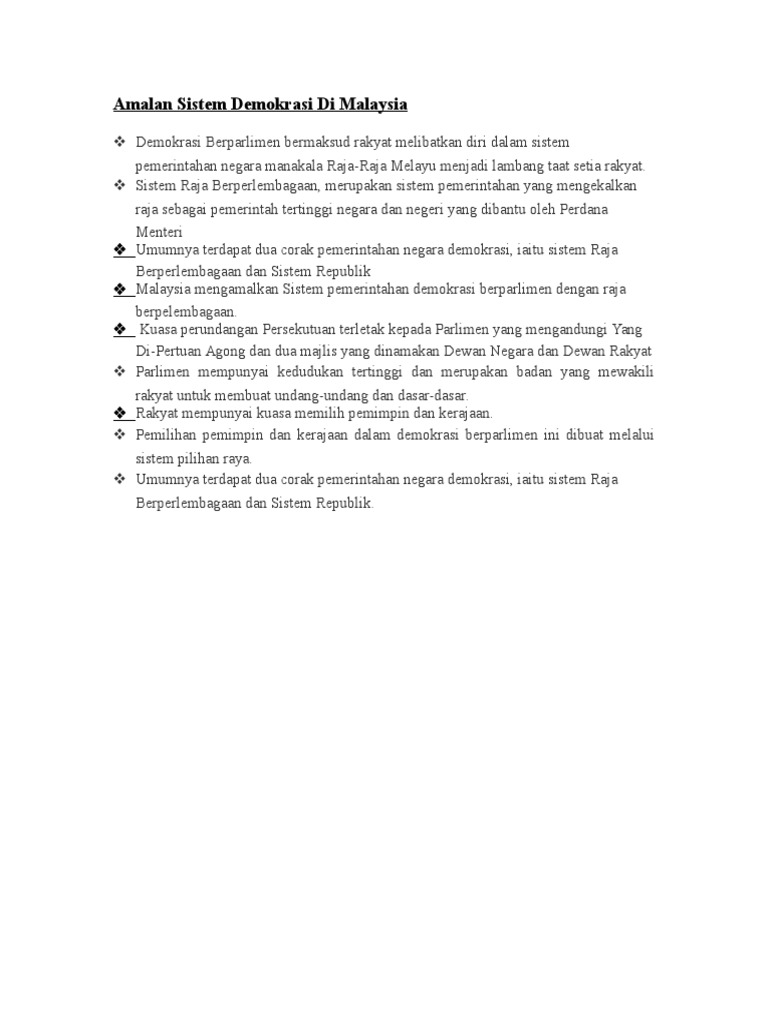 Amalan Sistem Demokrasi Di Malaysia  PDF