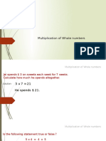 Multiplication of Whole Numbers