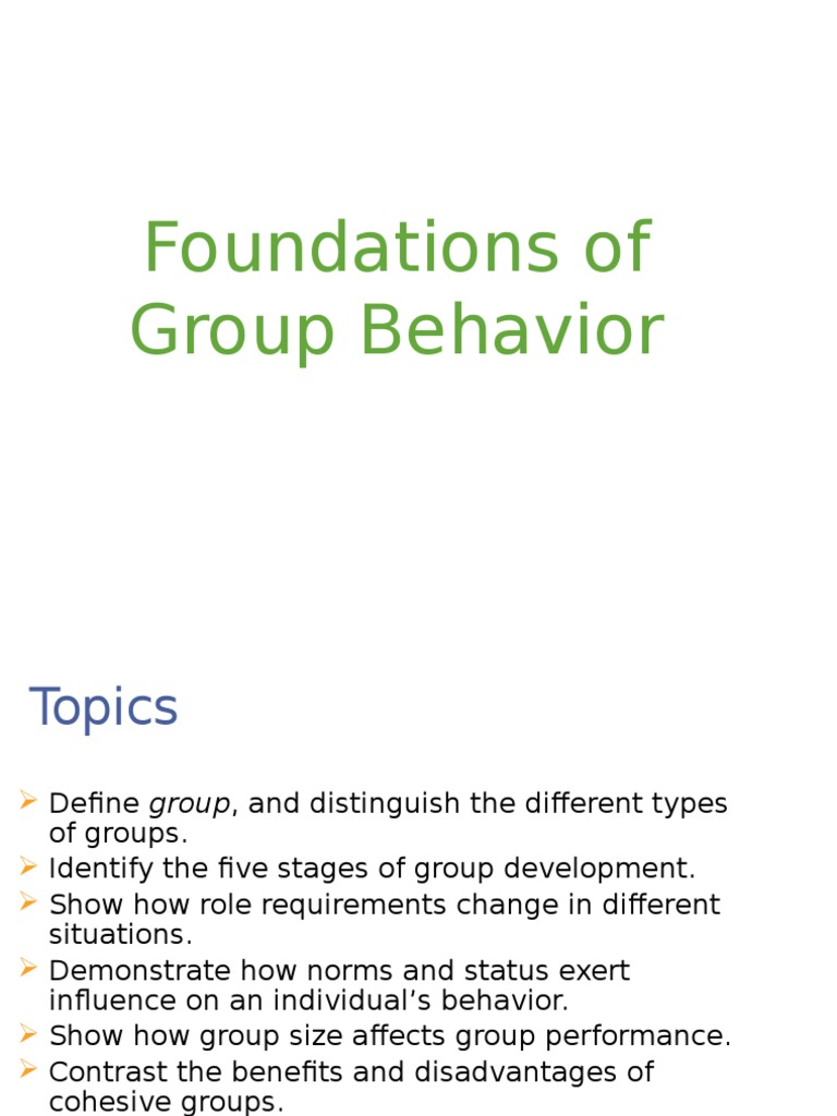 Chapter 9 Foundations of Group Behavior PDF Norm (Social
