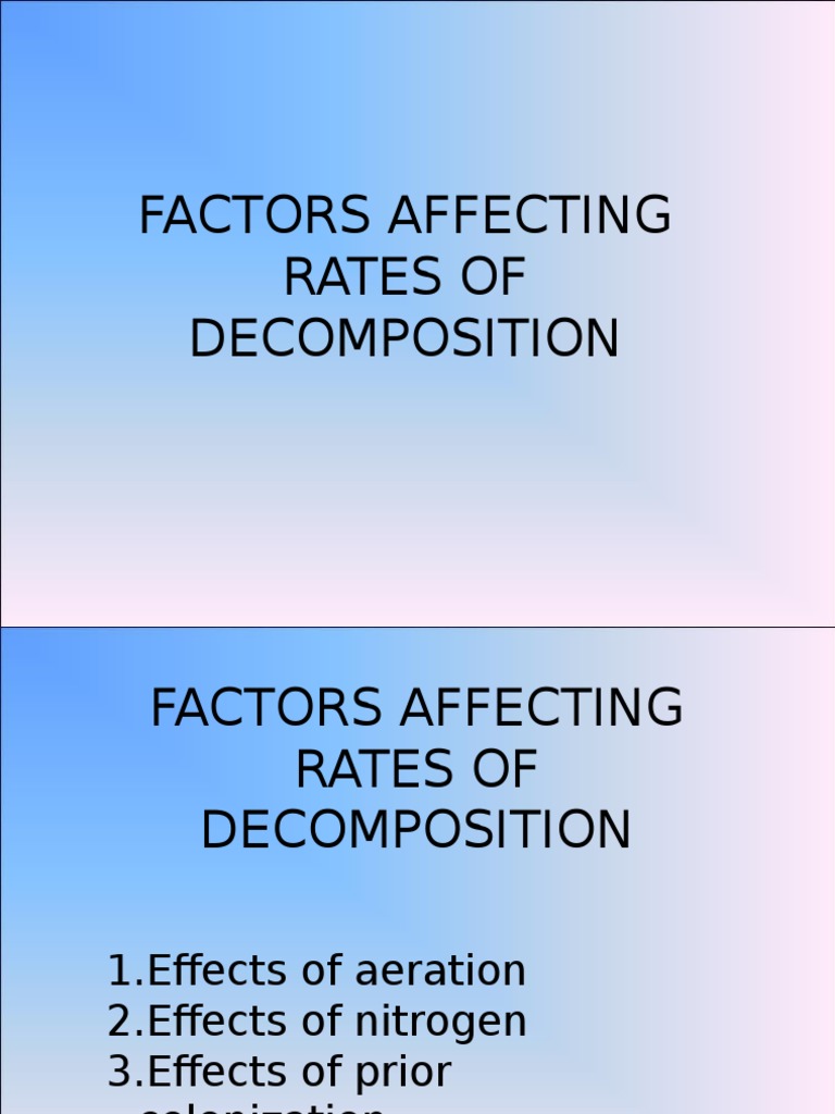Factors Influencing Decomposition Rates | PDF