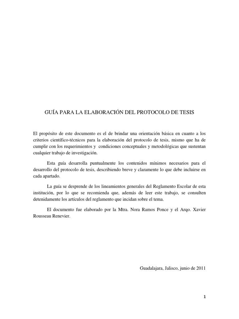 Guia para La Elaboracion Del Protocolo de Tesis | PDF | Metodología ...