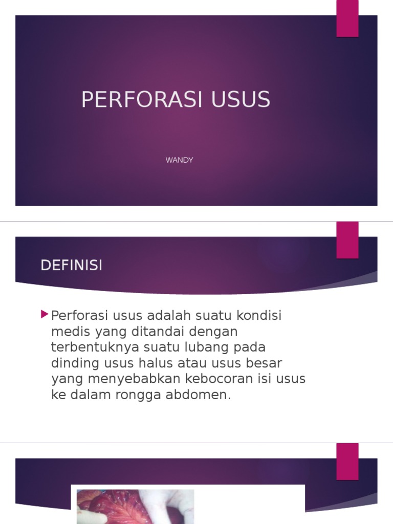 Definisi dan Penanganan Perforasi Usus | PDF | Sains & Matematika ...